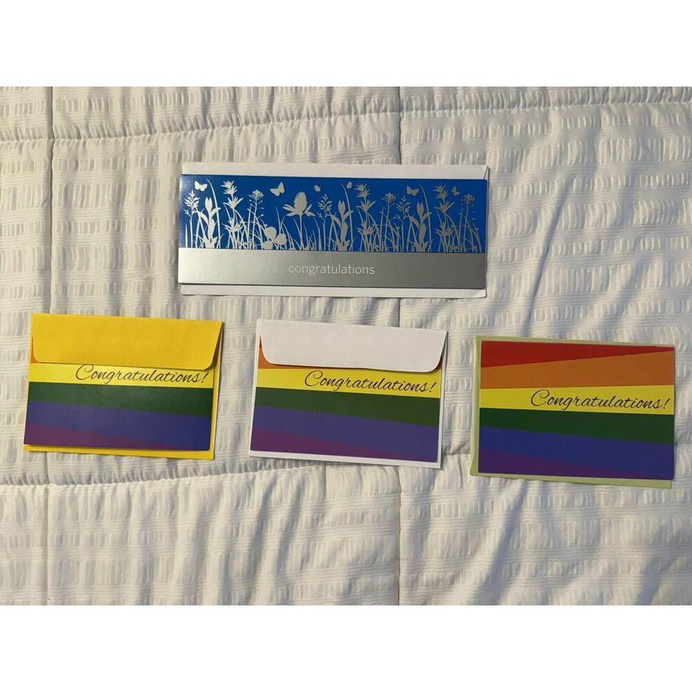 Lot of 4 Congratulations Cards Greeting Multicolor multi size
